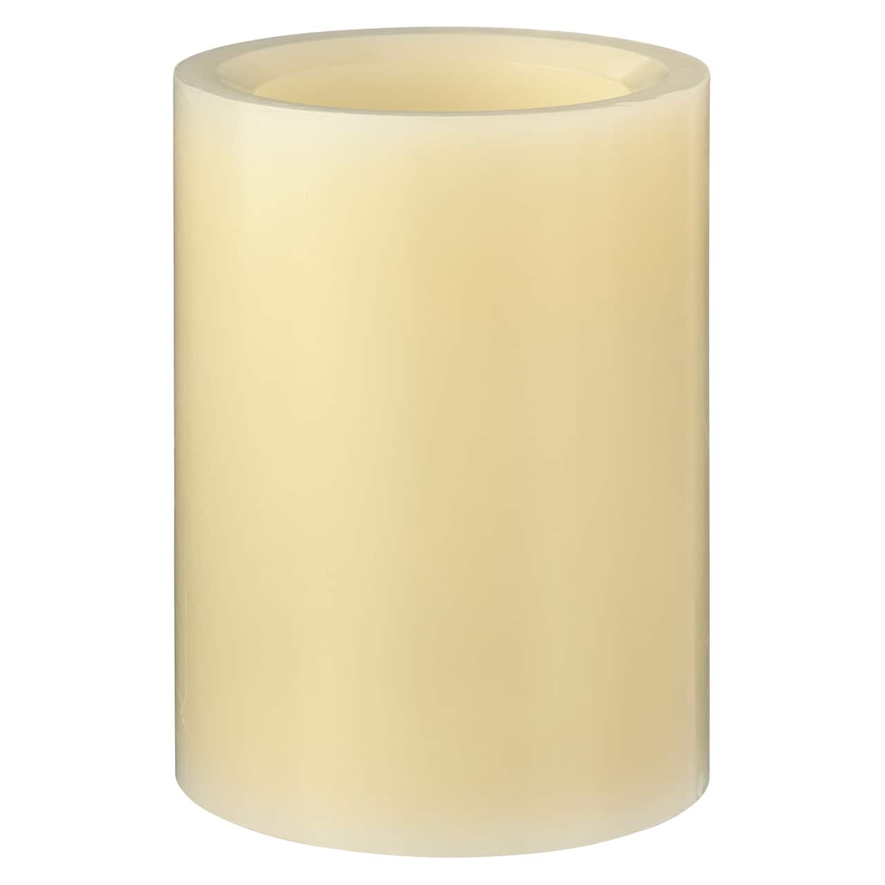 Inglow&#xAE; Flameless Real Wax LED Pillar Candle, Cream